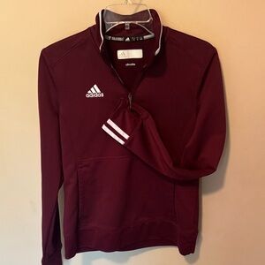 Adidas Burgundy half-Zip pullover, unisex